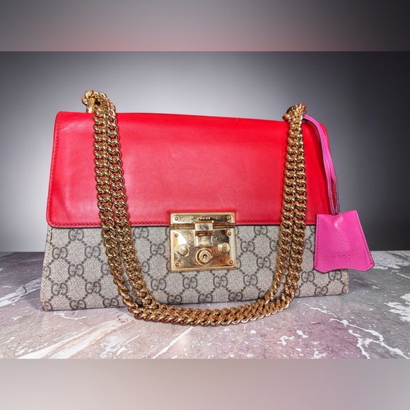 Gucci GG Supreme Padlock Medium Crossbody Shoulder Bag 🩷❤️ - Picture 2 of 14